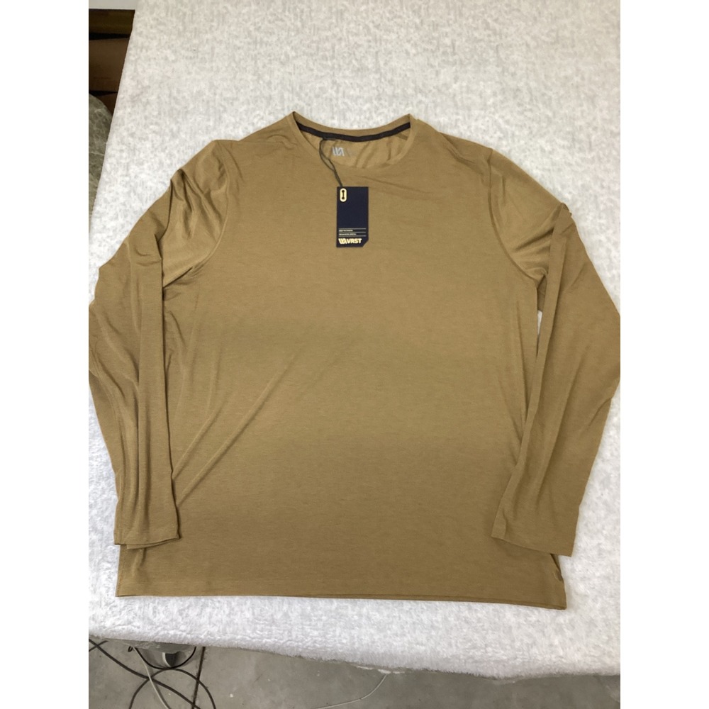 VRST Icon Long Sleeve Tee Mens XL Tan Brown Moisture Wicking UPF 30 MAX233403H